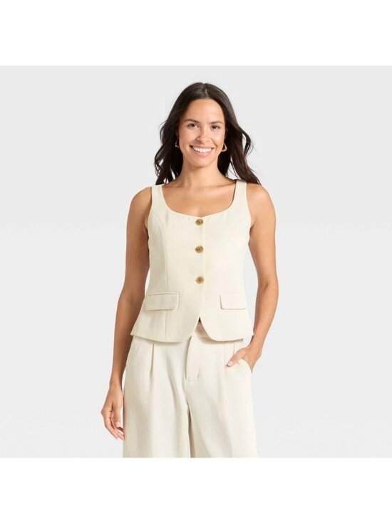 a new day Tops - NWT Women's Signature Crepe Scoop Vest - a New Day Cream M
